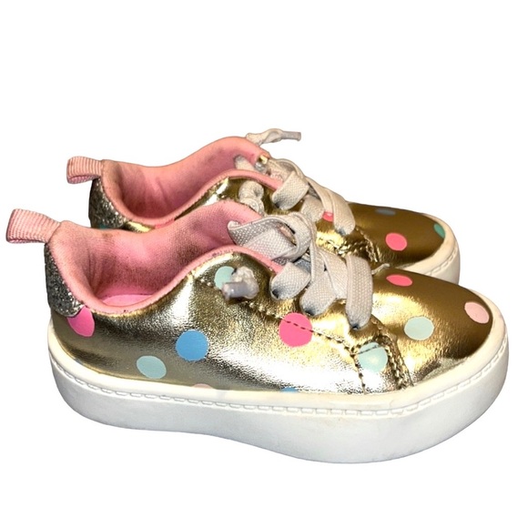 Carter's Other - Carter’s Gold Polka Dot Baby Sneakers Size 4
